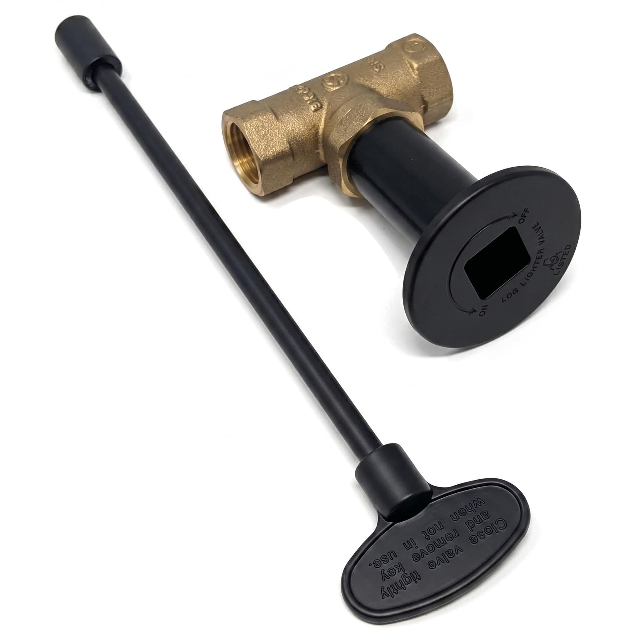 Midwest Hearth front view of flat black valve kit showing complete assembly and easy installation benefit