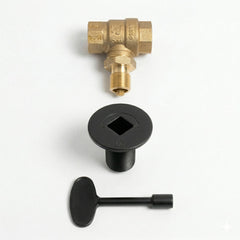 Midwest Hearth valve installed in outdoor fire pit demonstrating secure operation