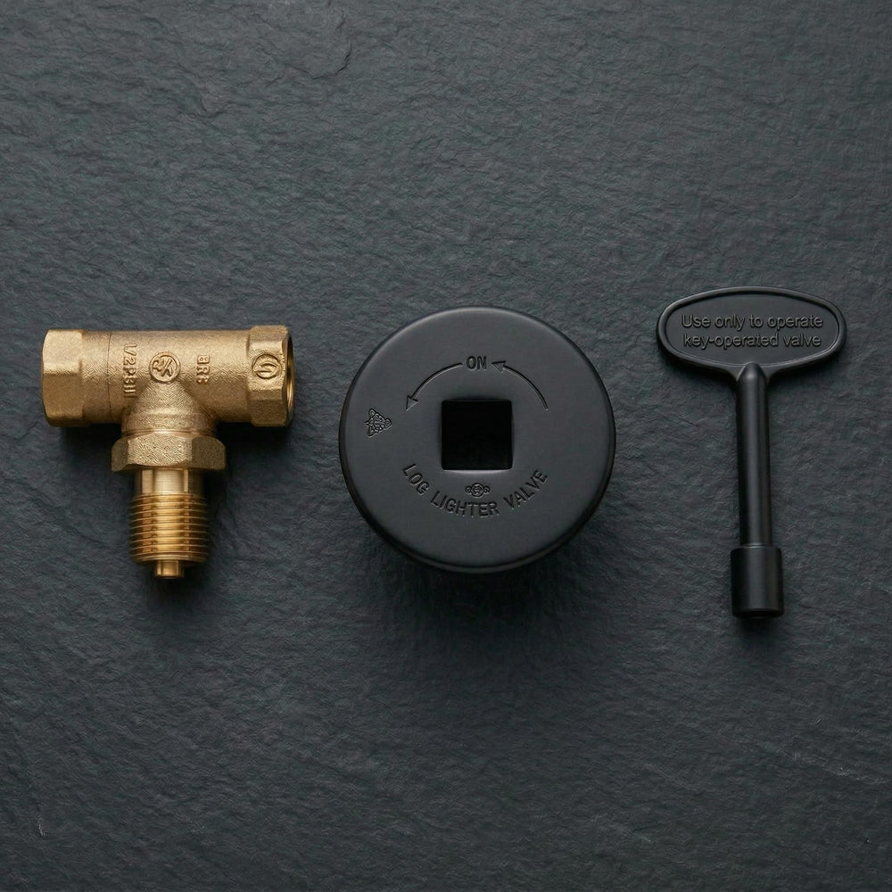 Midwest Hearth close-up of solid brass ball valve body showing durable materials for long-term reliability