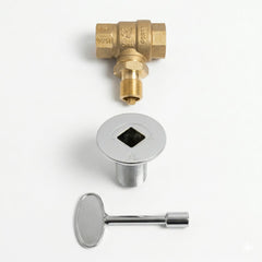 Midwest Hearth valve installed in fire pit demonstrating clean integration and controlled flame