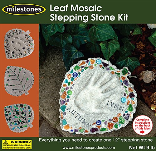 Midwest Products finished leaf stepping stone in garden displaying lasting decor