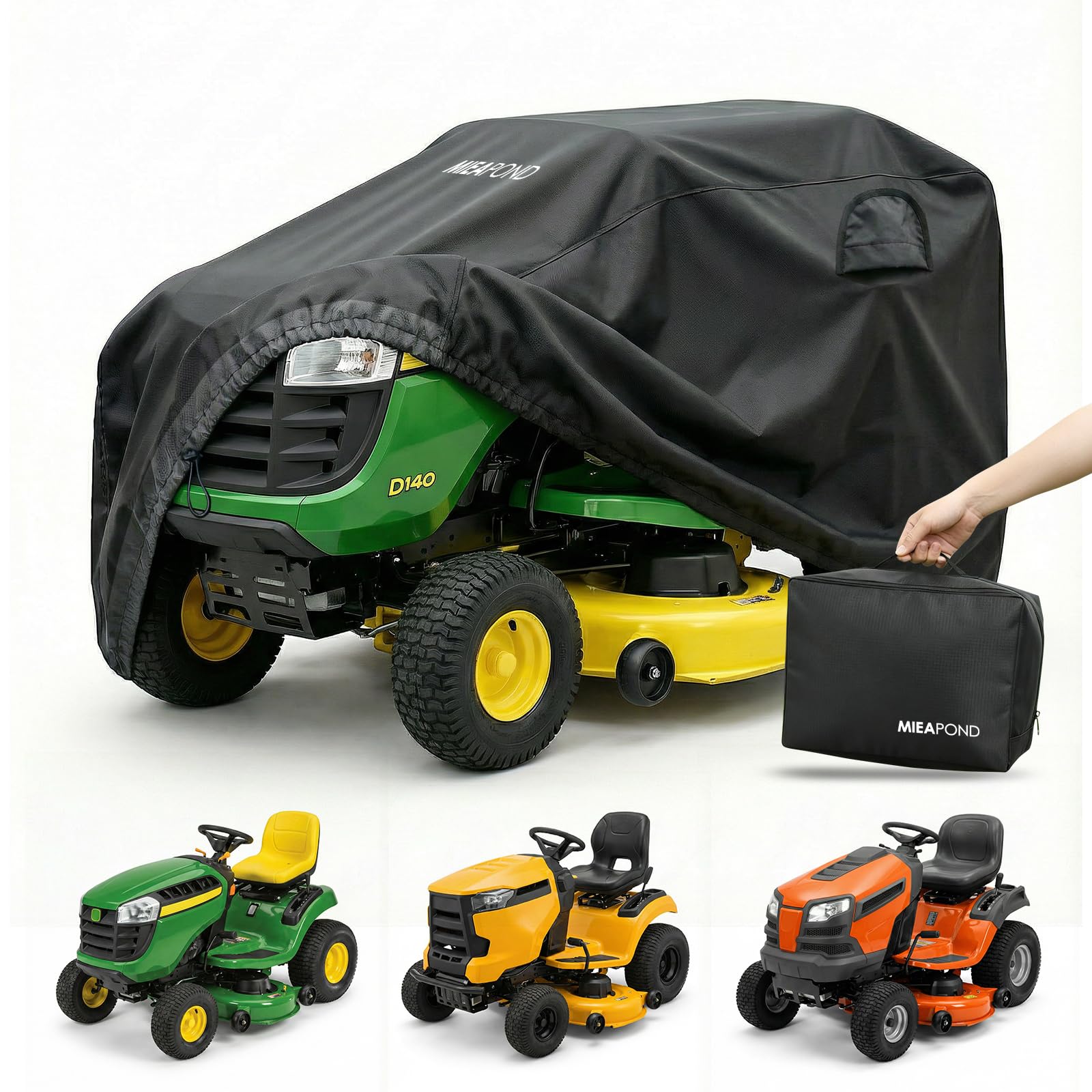 mieapond front view on John Deere showing full weather protection