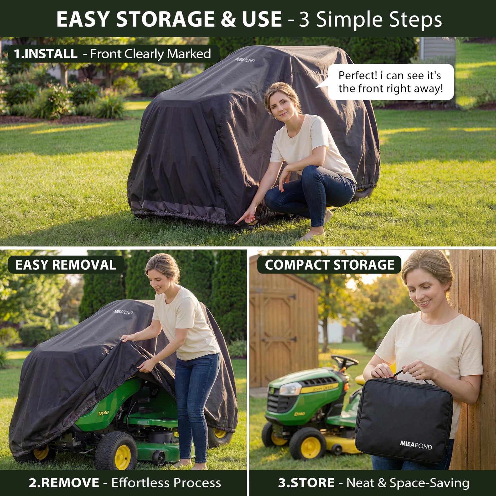 mieapond zippered carry bag for compact, easy storage