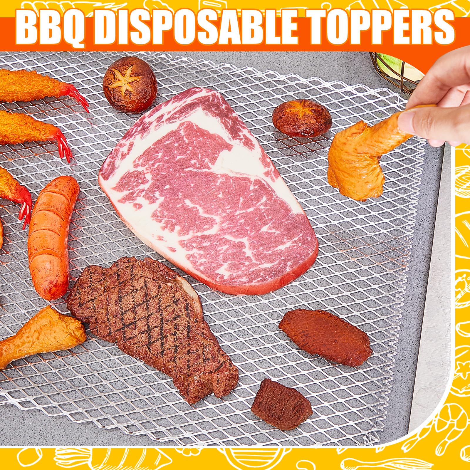 Mifoci grill topper in use with vegetables on a charcoal grill for easy cleanup