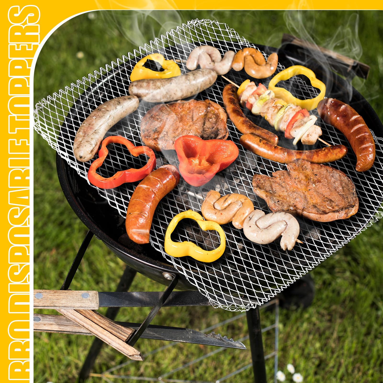 Mifoci topper on backyard grill in lifestyle scene making outdoor cooking simpler