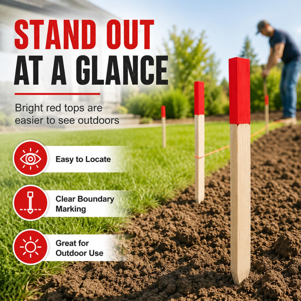 Mifoci stake tops showing contrasting finish for quick visibility benefit