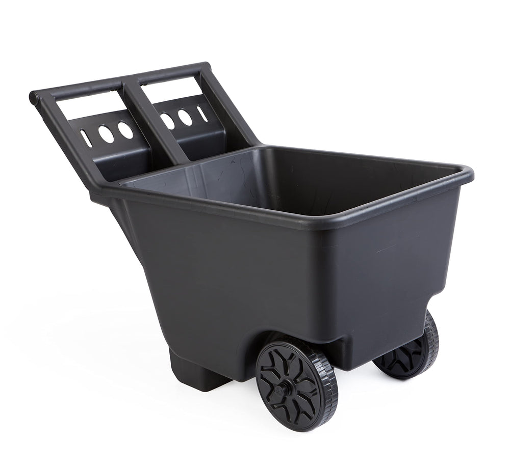 Mighty Tuff front view cart showing durable tub and wheels for easier hauling