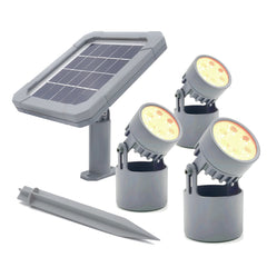Mii-PWR front view of spotlight showing warm light output and durable housing