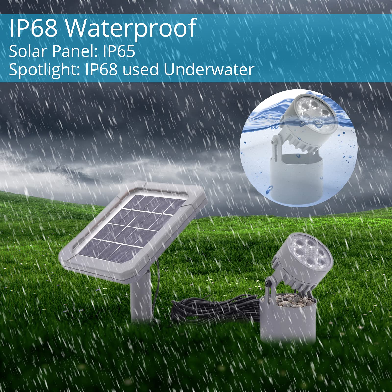 Mii-PWR underwater pool light illuminating koi pond for attractive nighttime viewing