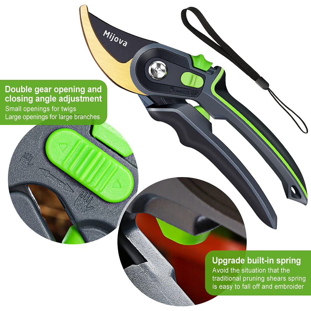 Mijova shears cutting rose stem to show precise pruning benefit