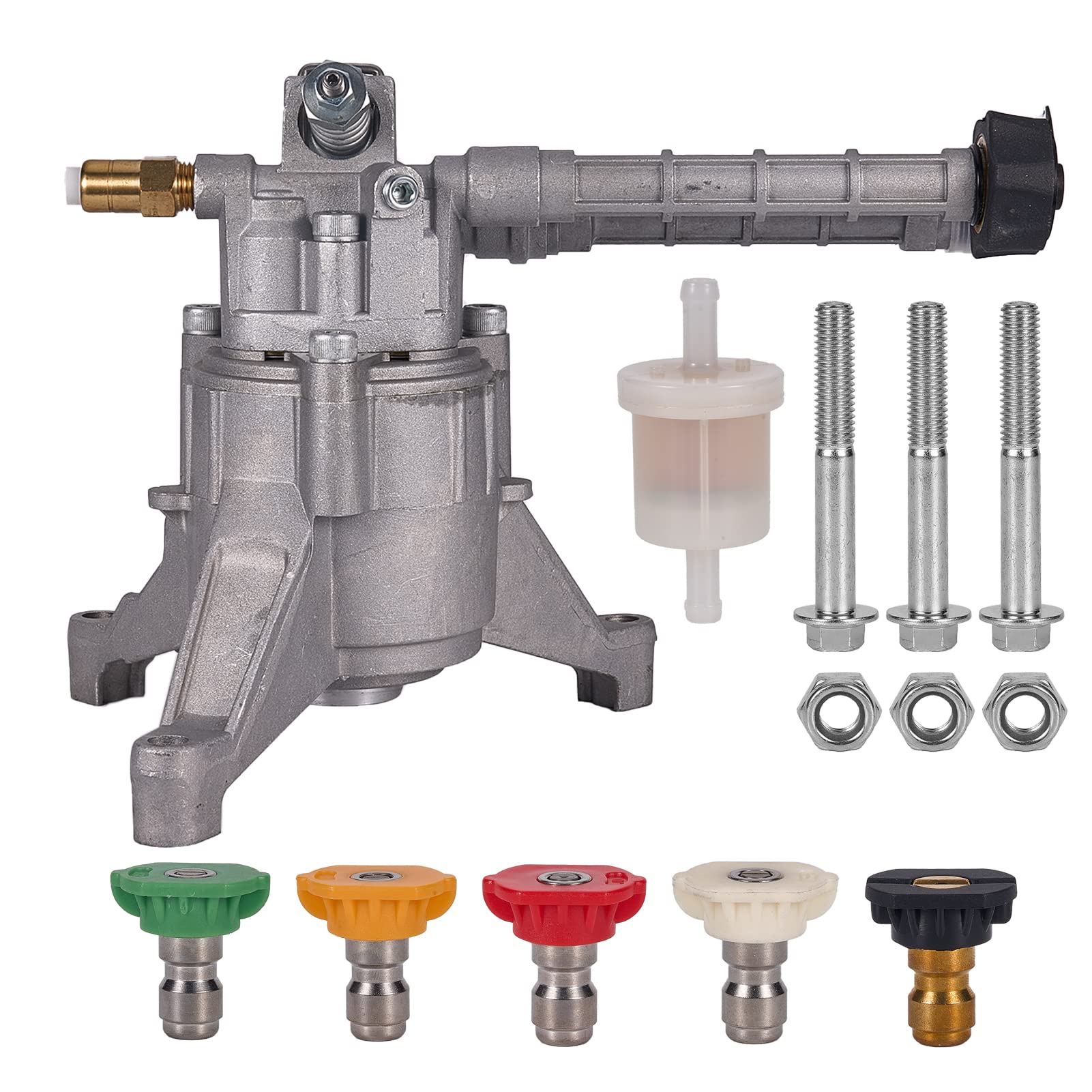 Mikatesi front view pump showing inlet and outlet for easy replacement