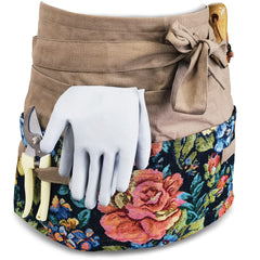 MILCIL apron worn by gardener kneeling by plants to protect clothing and hold tools