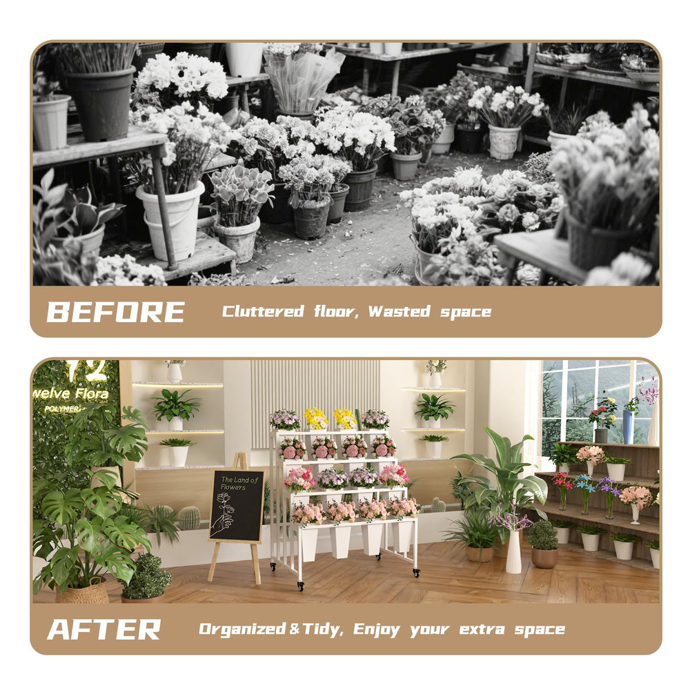 MILEFA floral display at a wedding showcasing elegant presentation and mobility