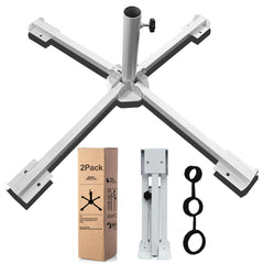 MILIMOLI dual umbrella stands front view showing portability and compact pack benefit