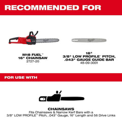 Milwaukee close-up of chain cutters displaying sharp teeth for cleaner cuts