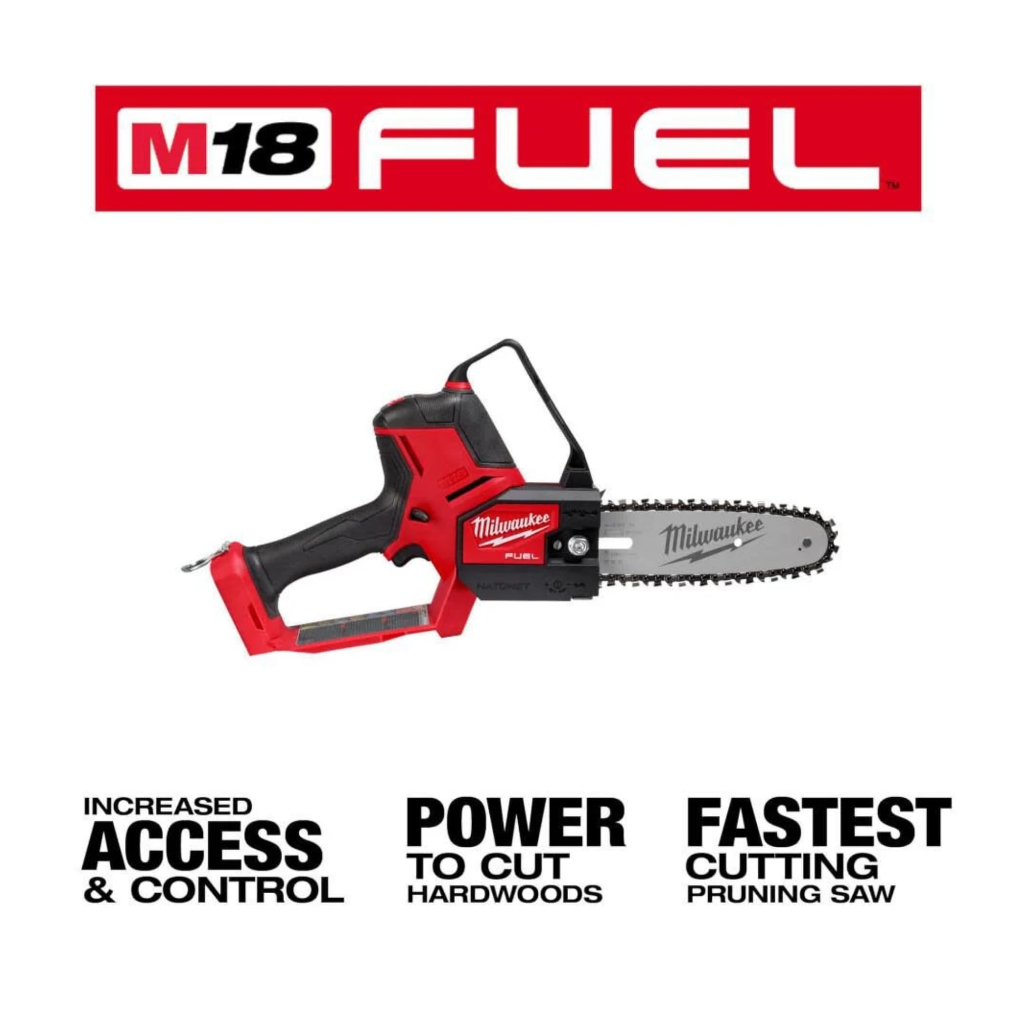 Milwaukee hatchet metal bucking spikes close detail providing stable positioning during cutting