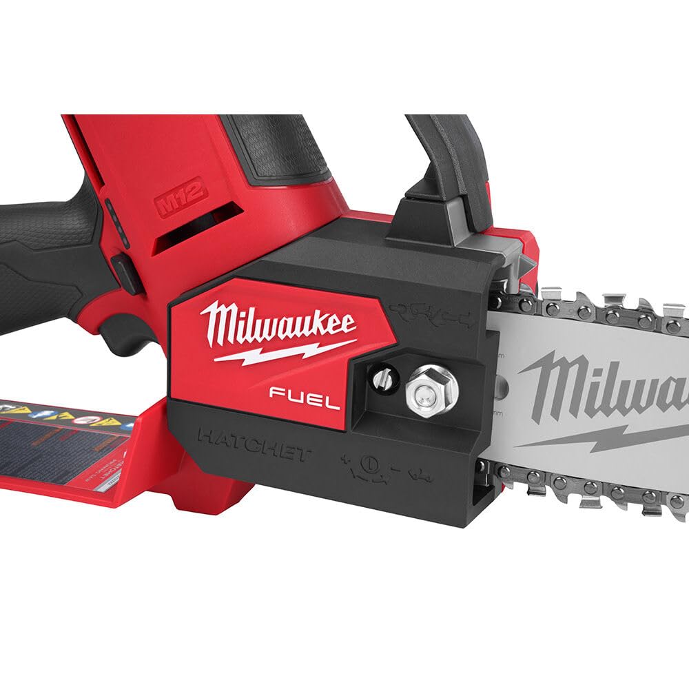 Milwaukee M12 Fuel blade release detail for quick on-site blade changes