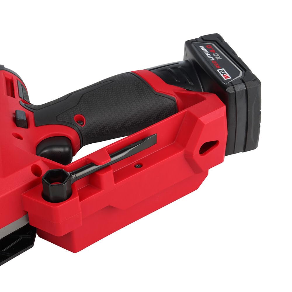 Milwaukee M12 Fuel in a garden setting showing lightweight ergonomics