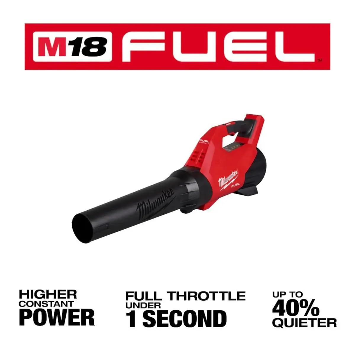 Milwaukee M18 FUELTRADE Blower in use clearing leaves demonstrating portability and cordless convenience