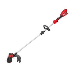 Milwaukee M18 trimmer front view showing compact balanced design and durability