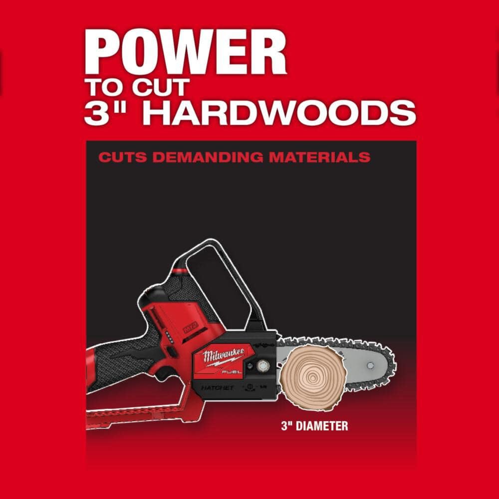Milwaukee pruning saw boxed packaging showing bare tool ready for batteries