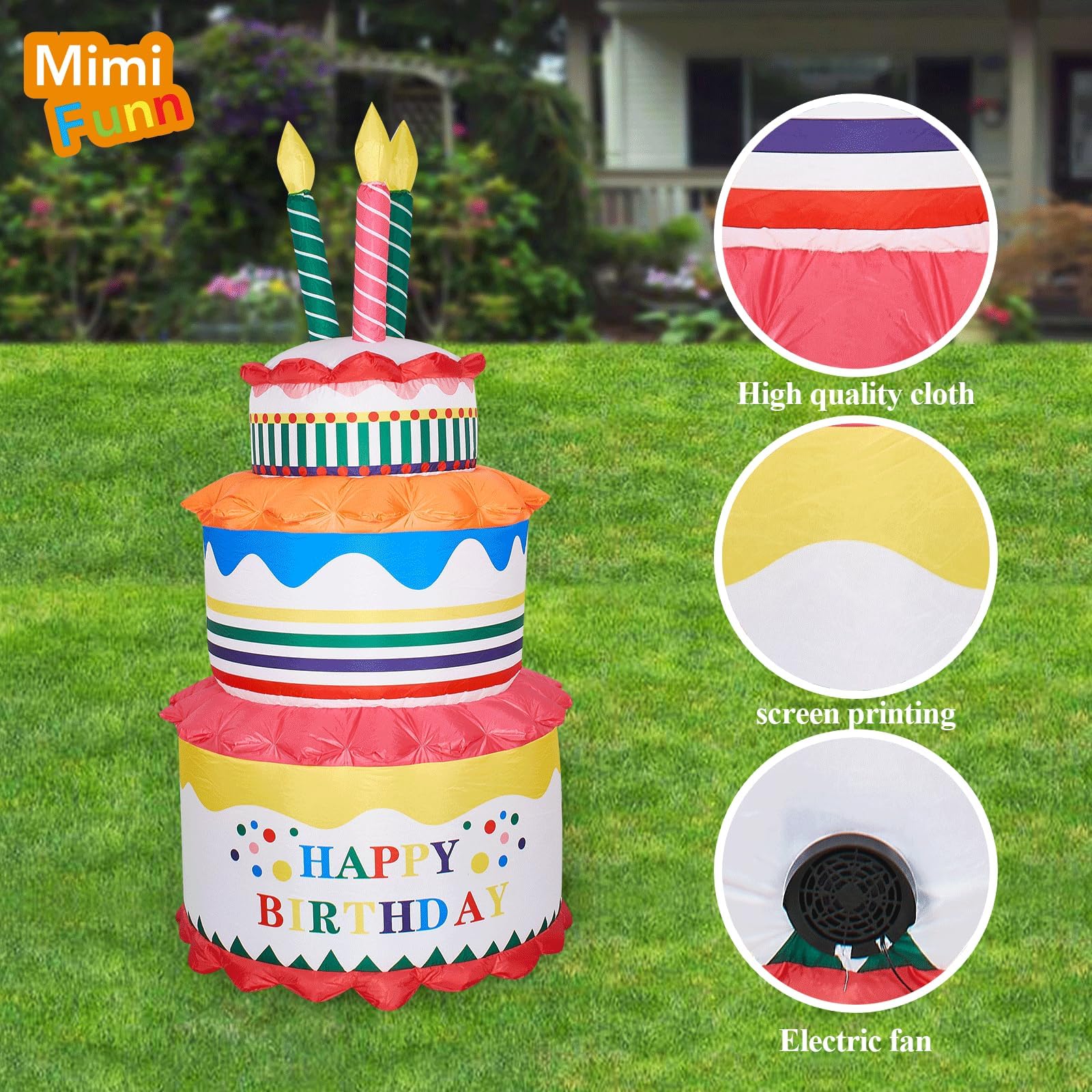 MIMI FUNN close-up of candle-shaped tops and printed details benefit: vibrant, photo-ready texture