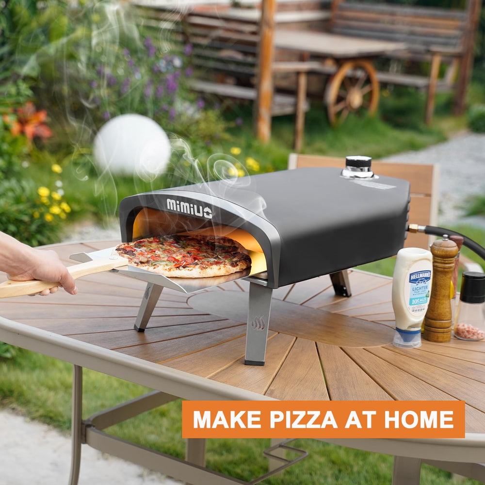 Mimiuo protective cover fitted on oven protecting unit from weather and dust outdoors