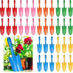 Minatee front view of 36-piece colorful trowel set showing variety and organization