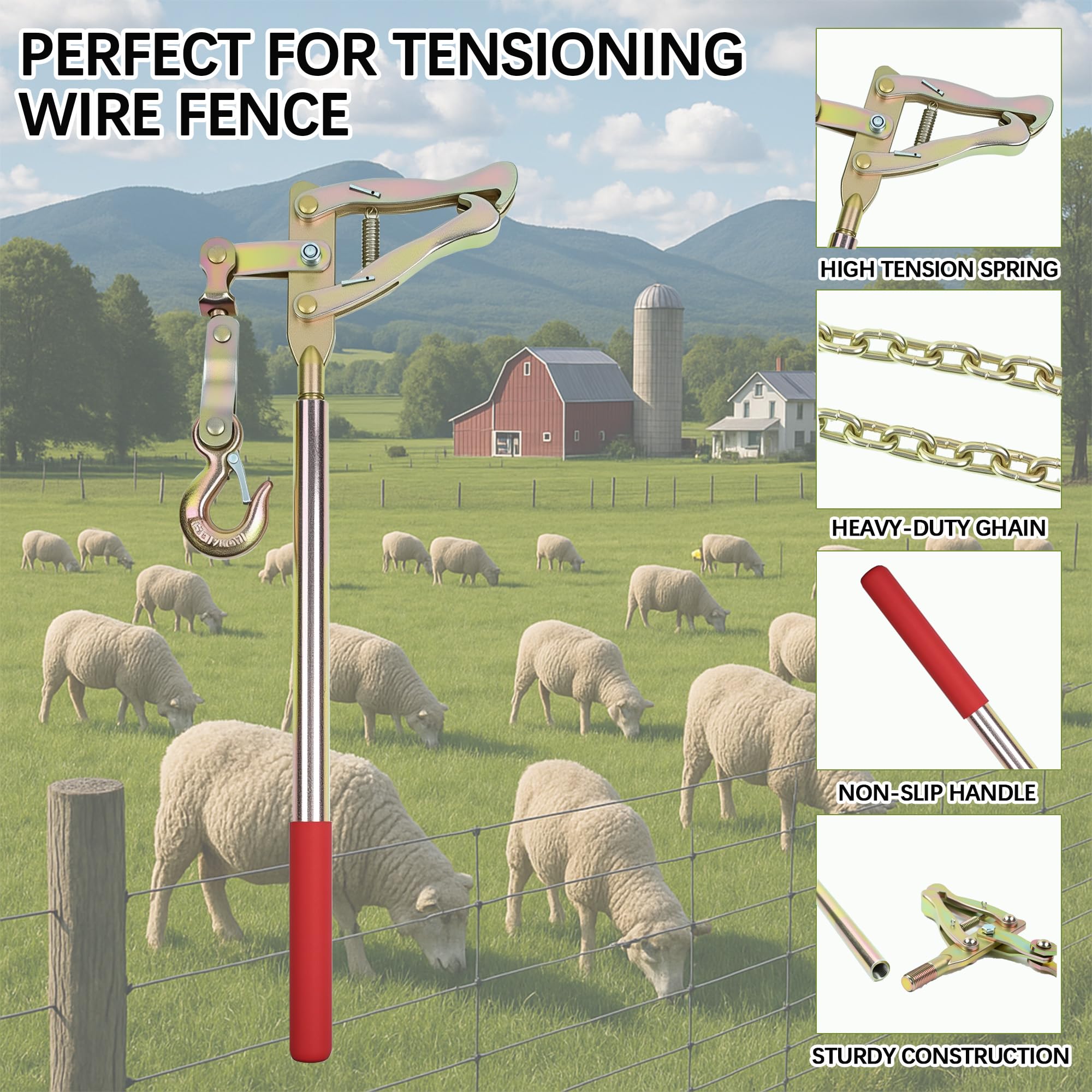 Mindoub 20ft alloy chain links displayed to show flexibility and reach