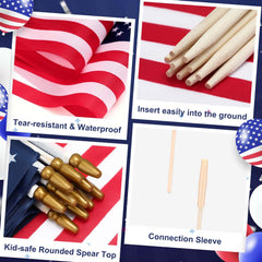 Mindsoft person holding assembled flag demonstrating easy waving