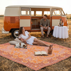 Mindsoft folded blanket with dual-ring buckle handle for compact carrying and easy travel