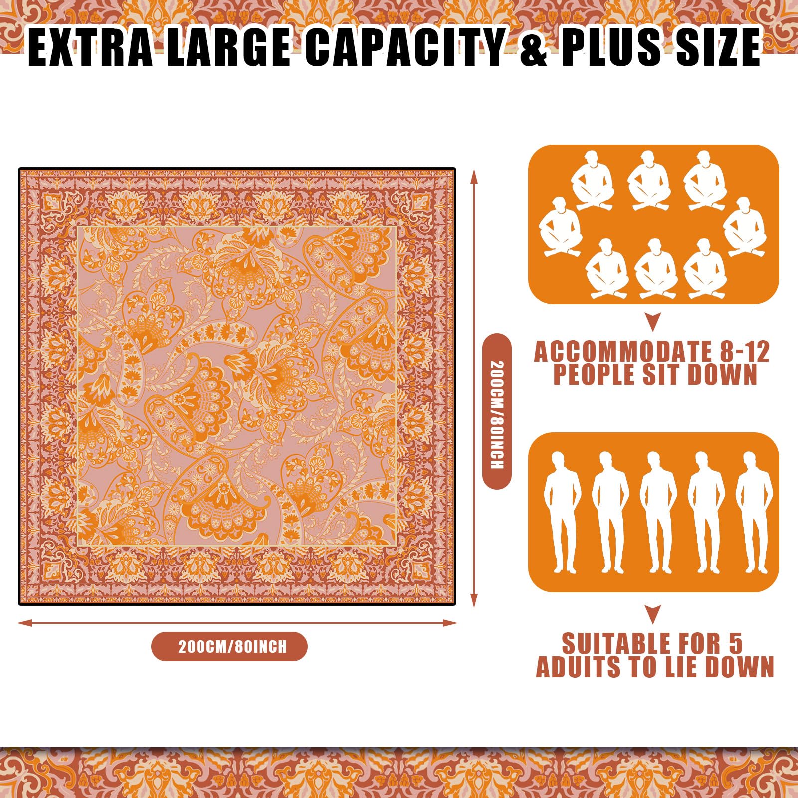 Mindsoft blanket on beach with family demonstrating spacious seating and stylish look