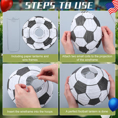Mindsoft football lantern detail showing iron frame for stable shape