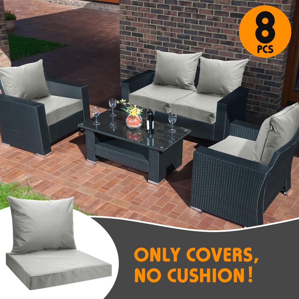 Mindsoft covers styled in patio setting showing cohesive look and weather-ready benefit