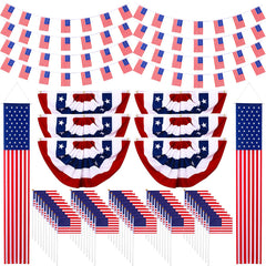 Mindsoft pleated fan flag front view showing bold colors and easy hanging