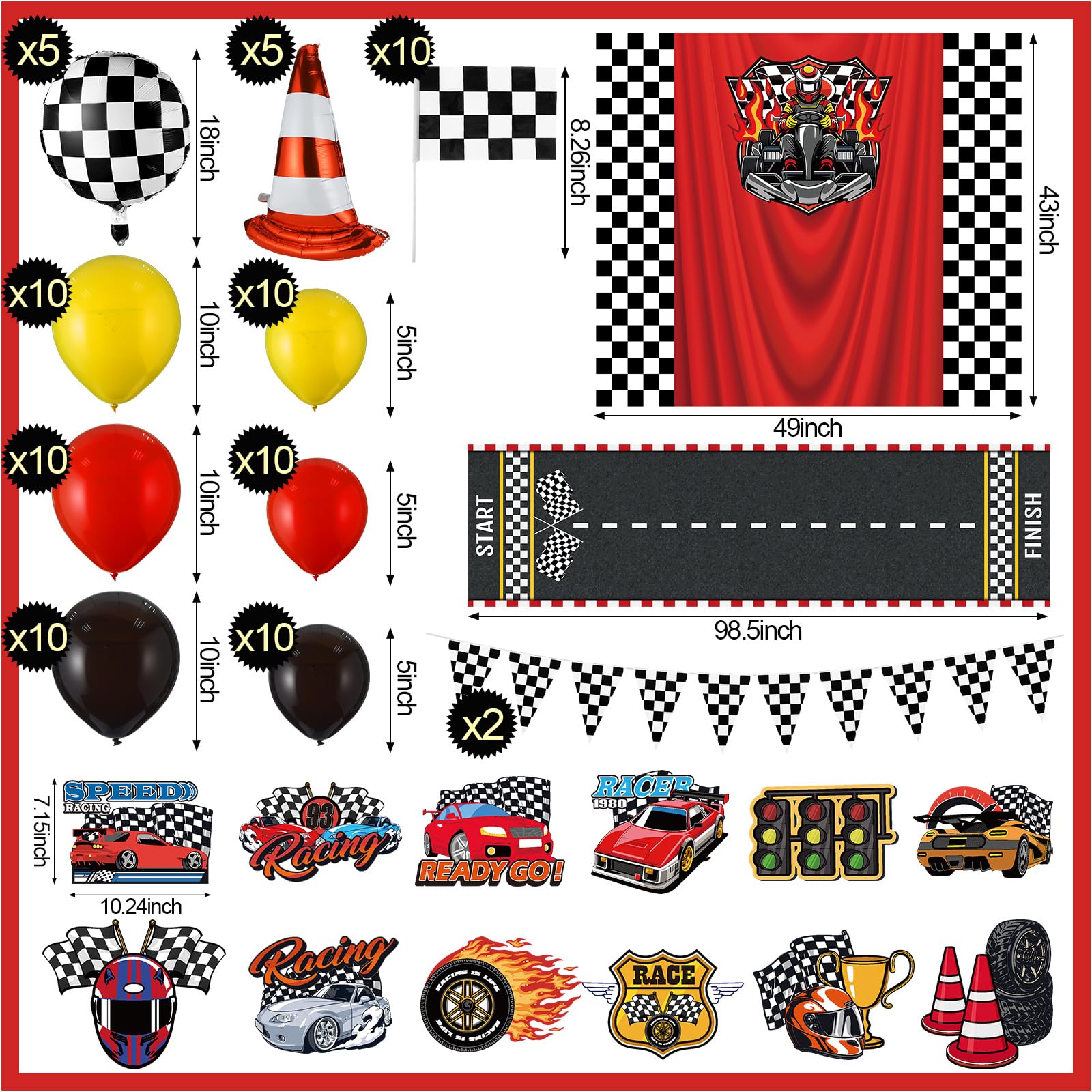 Mindsoft racing flags and pennants close-up highlighting pattern and fast setup