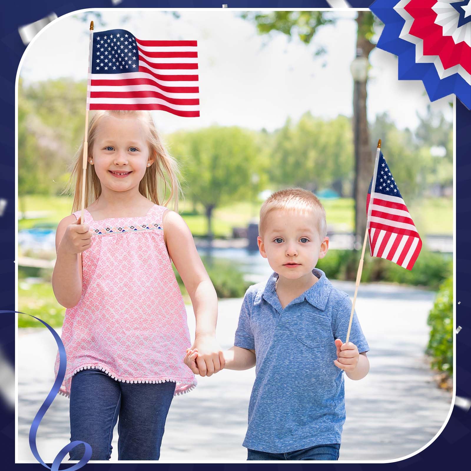 Mindsoft flags used as table centerpiece showing patriotic accent
