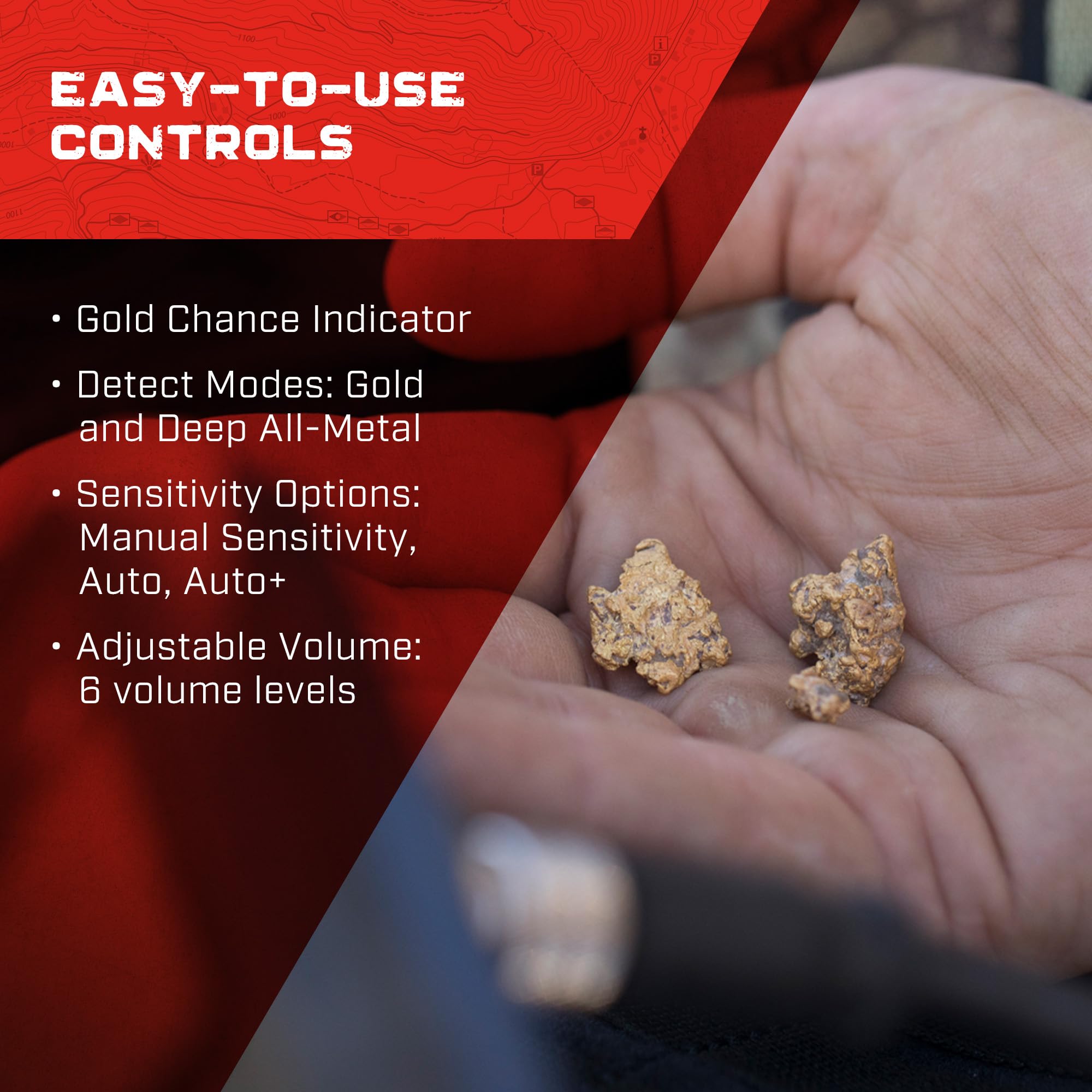 MINELAB touchpad display detail enables simple automatic operation