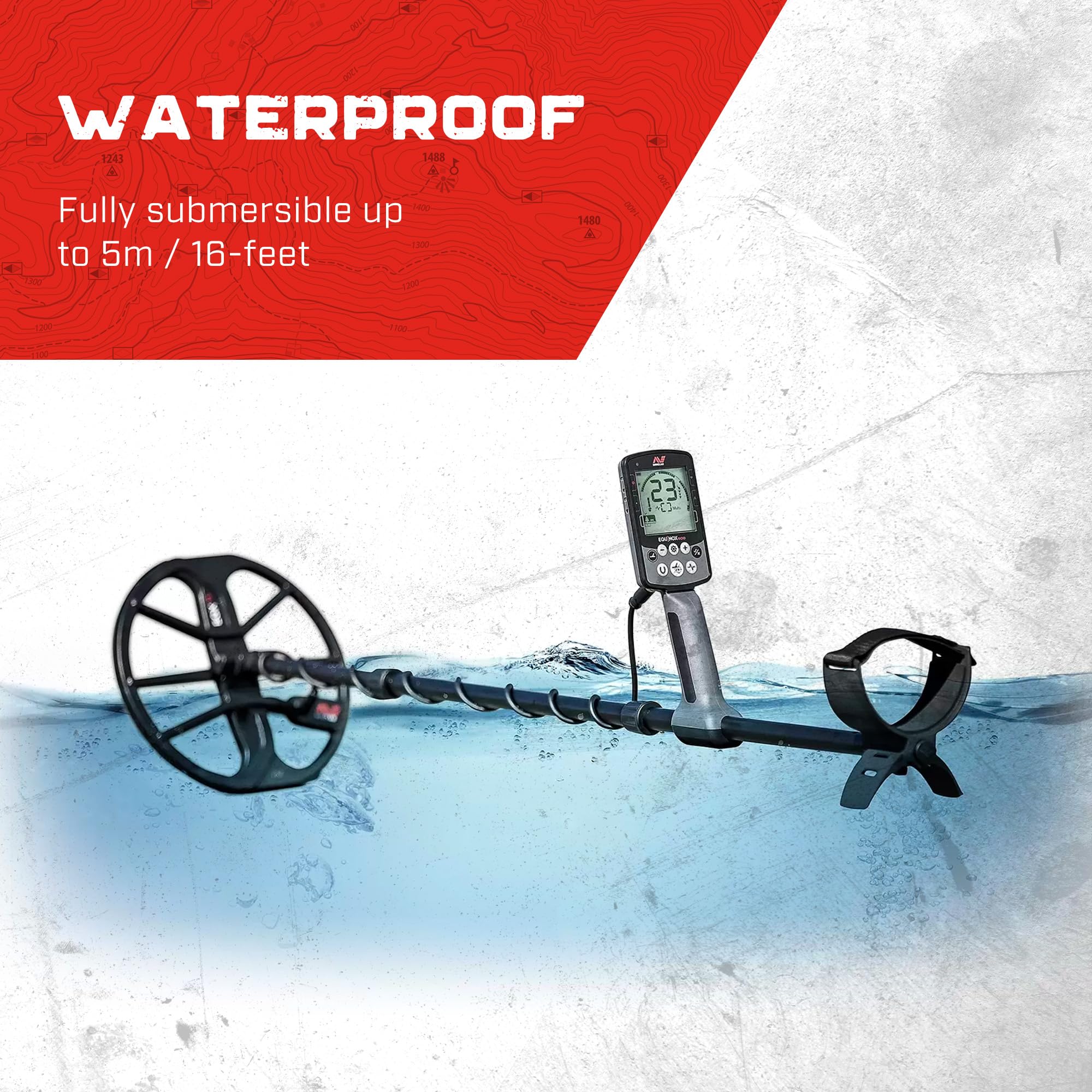 MINELAB Equinox 700 held by user hunting on beach showing optimal wet-sand performance