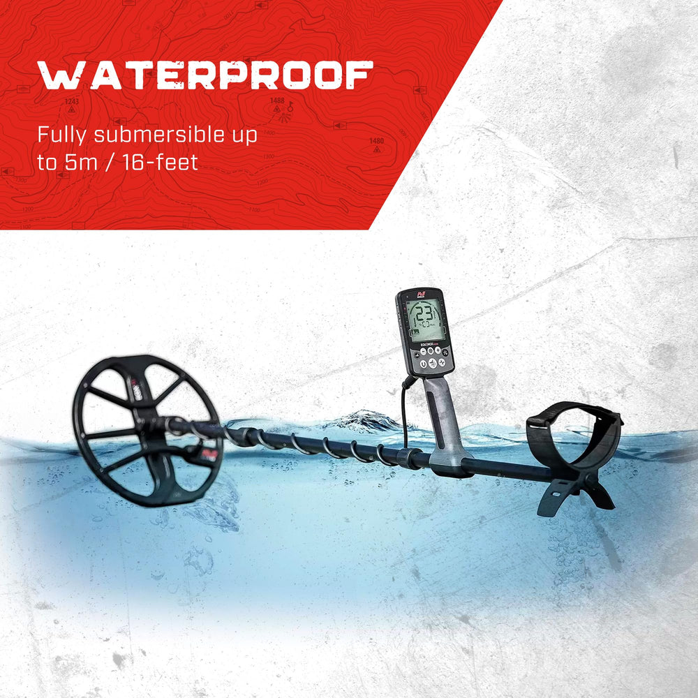MINELAB Equinox 700 held by user hunting on beach showing optimal wet-sand performance
