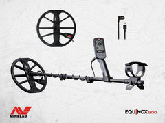 MINELAB Equinox 900 collapsed in backpack illustrating portable carbon-fiber shaft convenience