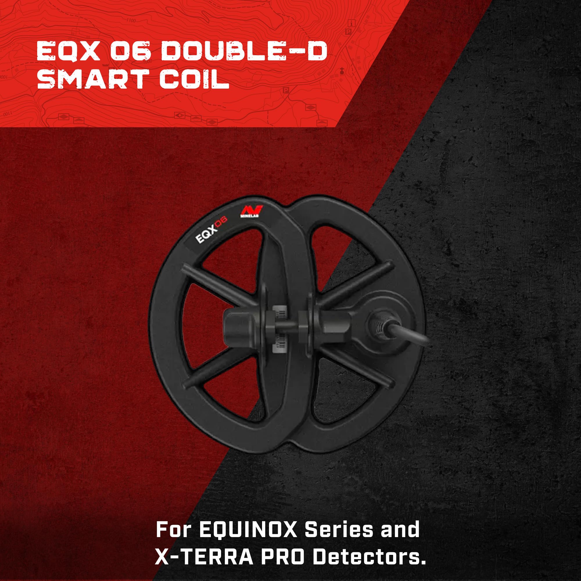 MINELAB EQX 06 close-up of Double-D winding detail showing precise small-target sensitivity