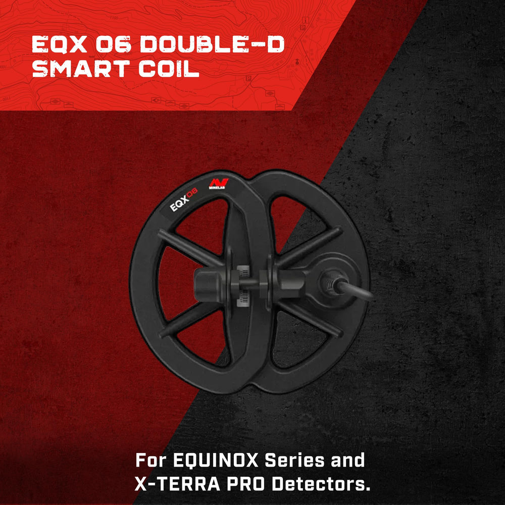 MINELAB EQX 06 close-up of Double-D winding detail showing precise small-target sensitivity