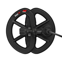 MINELAB EQX 06 front view showing coil shape and waterproof housing for reliable detecting