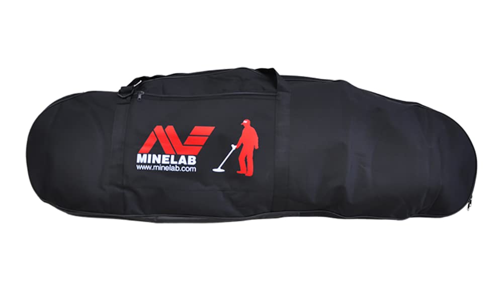 MINELAB front view of the black canvas carry bag showing protective shape and handling benefits