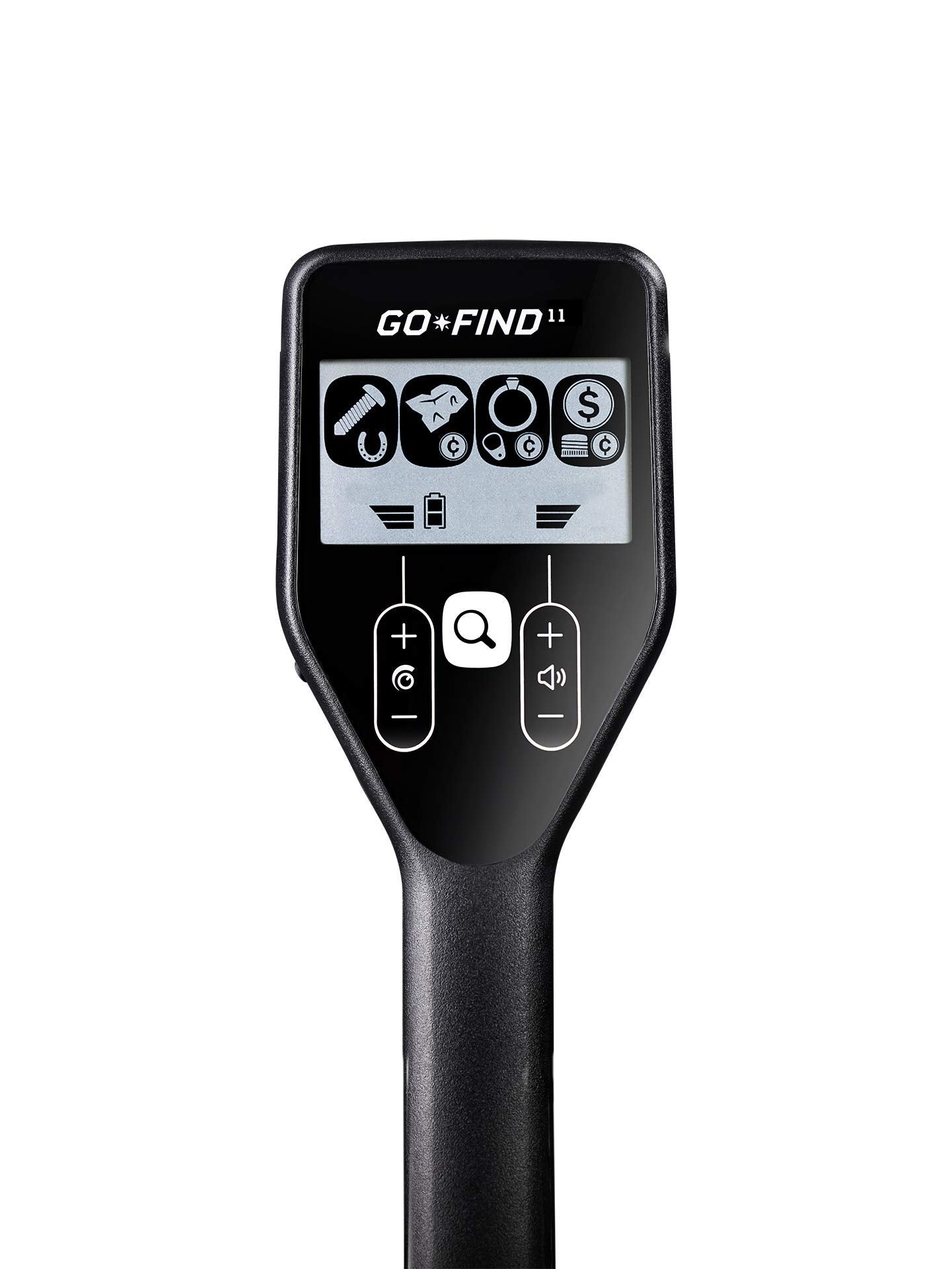 MINELAB GO-FIND 11 8-inch coil close-up highlighting waterproof capability benefit