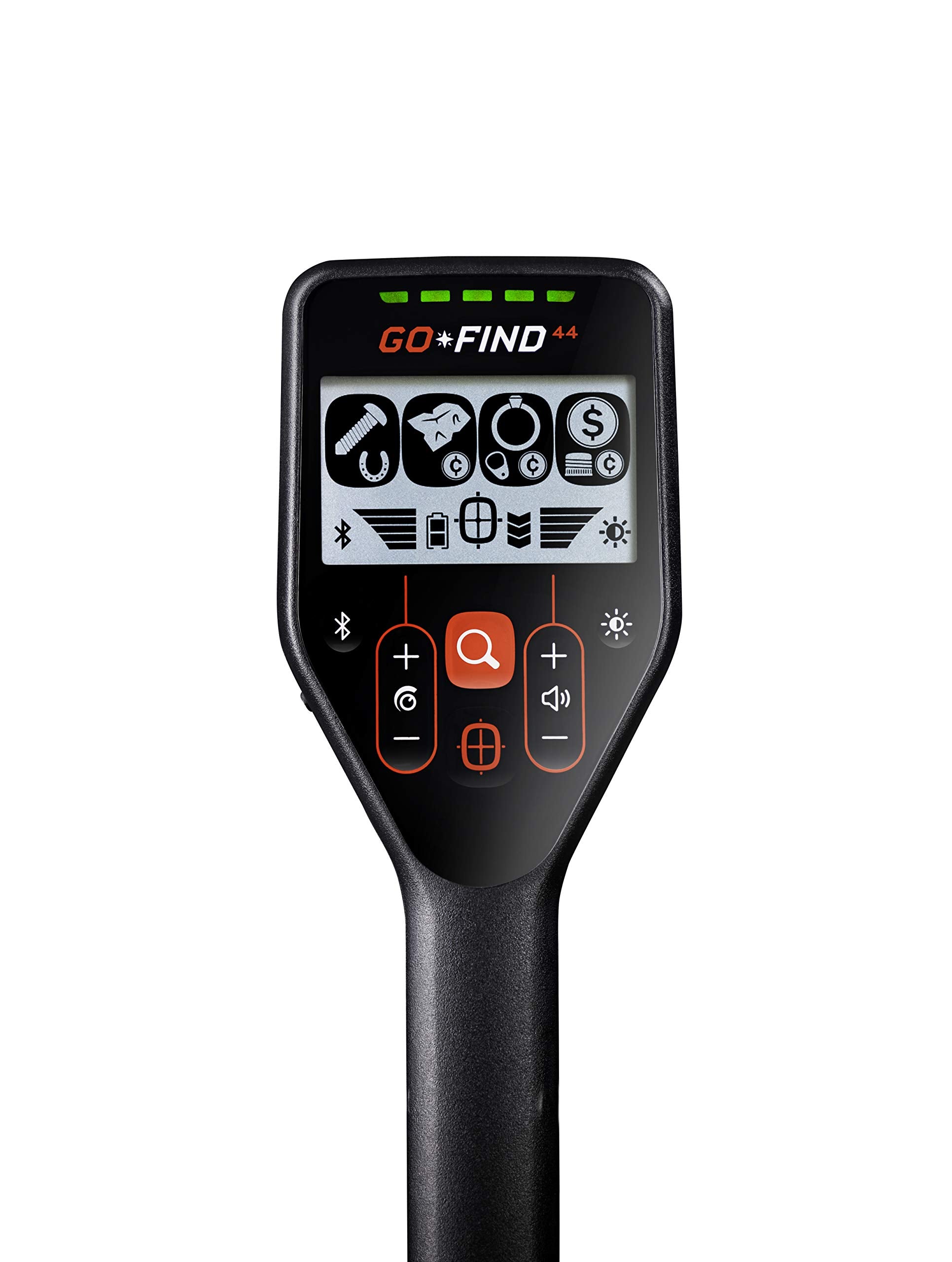 MINELAB GO-FIND 44 10-inch coil close-up showing waterproof design benefit