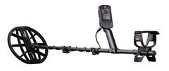 MINELAB MANTICORE front view showing full shaft and coil, clear ergonomic design benefit