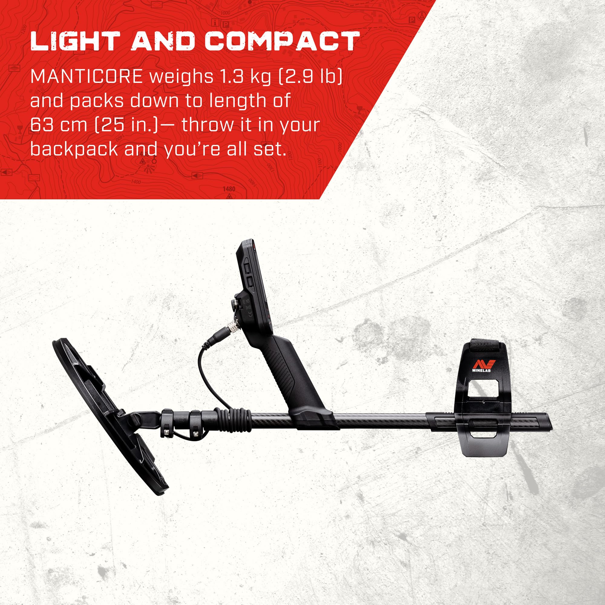 MINELAB MANTICORE in-use on beach sand, brand comfort and performance for coastal hunts
