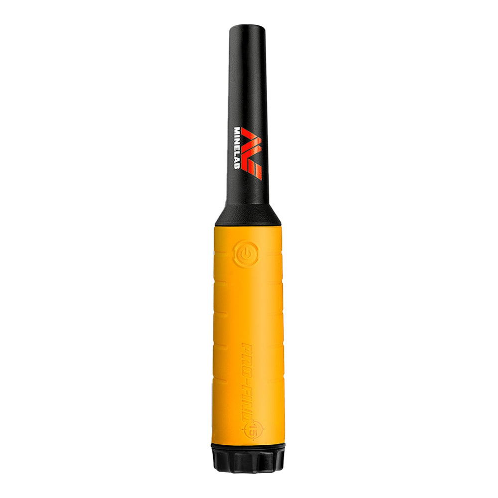 MINELAB PRO-FIND 15 front view showing controls and bright housing for easy retrieval